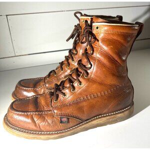 Thorogood Mens 8" Moc Toe Work Boots 13 Fit Maxwear Wedge Sole Leather Made In U